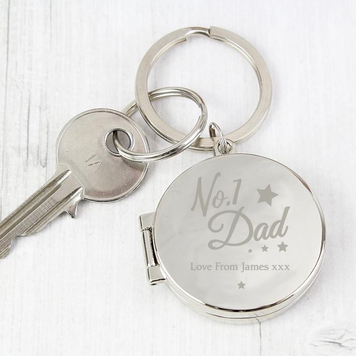Personalised No.1 Dad Photo Keyring - PureEssenceGreetings