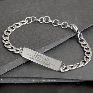 Personalised Classic Stainless Steel Unisex Bracelet - PureEssenceGreetings 