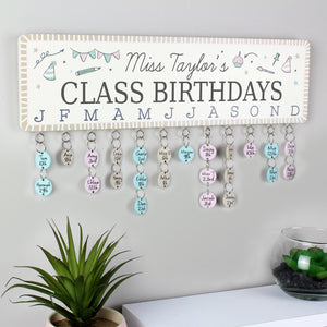 Personalised Classroom Office Birthday Planner Plaque with Customisable Discs PureEssenceGreetings