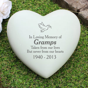 Personalised Dove Heart Memorial - PureEssenceGreetings