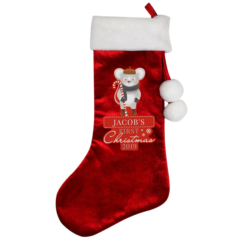 Personalised '1st Christmas' Mouse Stocking - PureEssenceGreetings 