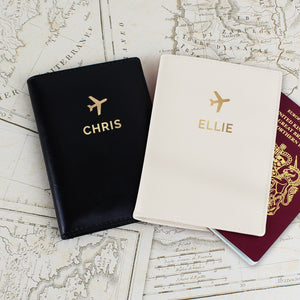 Personalised Gold Name Passport Holders Set - PureEssenceGreetings 