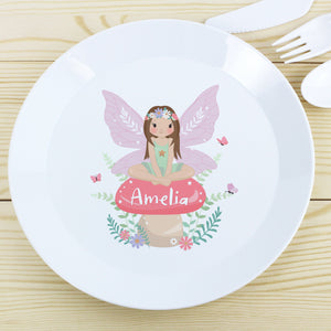 Personalised Toadstool Fairy Plastic Plate PureEssenceGreetings