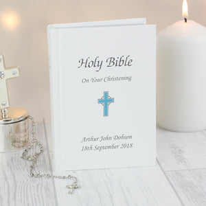 Personalised Cross Bible | Pink | Blue - PureEssenceGreetings
