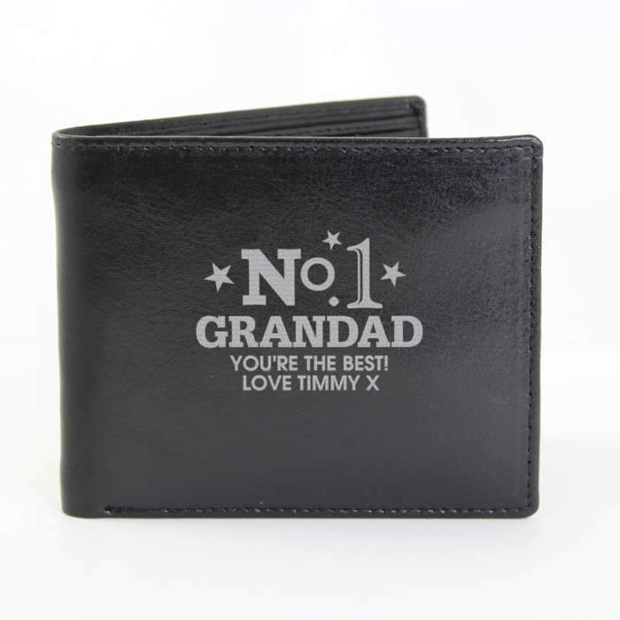 Personalised No.1 Leather Wallet - PureEssenceGreetings 