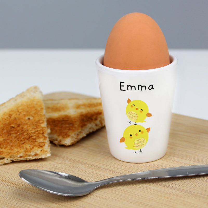 Personalised Easter Chicks Egg Cup PureEssenceGreetings
