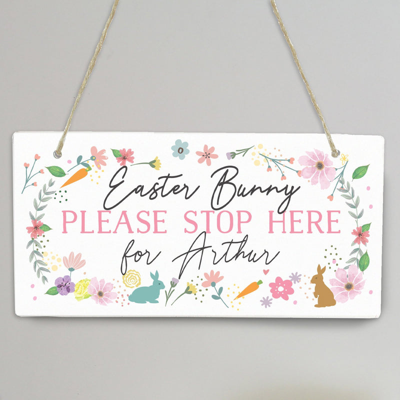 Personalised Easter Springtime Wooden Sign PureEssenceGreetings