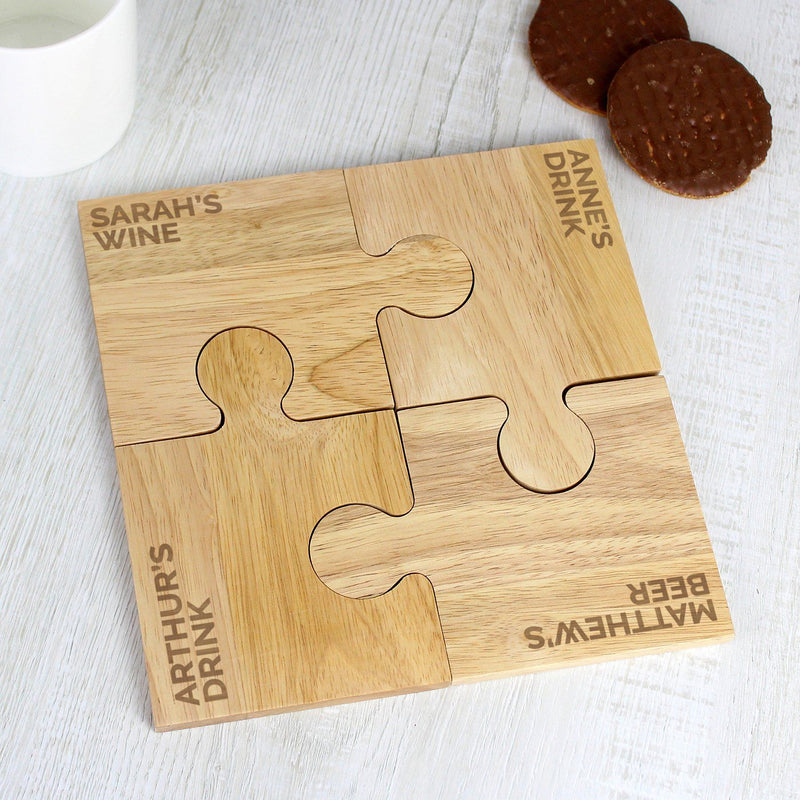 Personalised Free Text Jigsaw Coasters PureEssenceGreetings