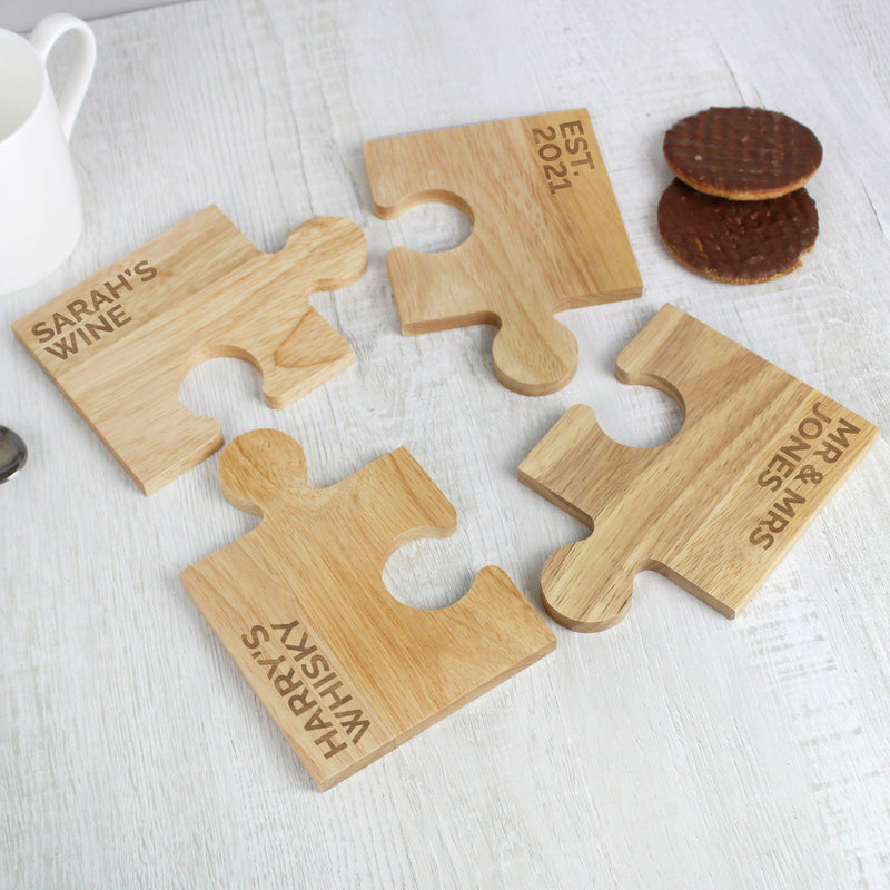 Personalised Free Text Jigsaw Coasters PureEssenceGreetings