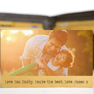 Personalised Metal Photo Wallet Card PureEssenceGreetings
