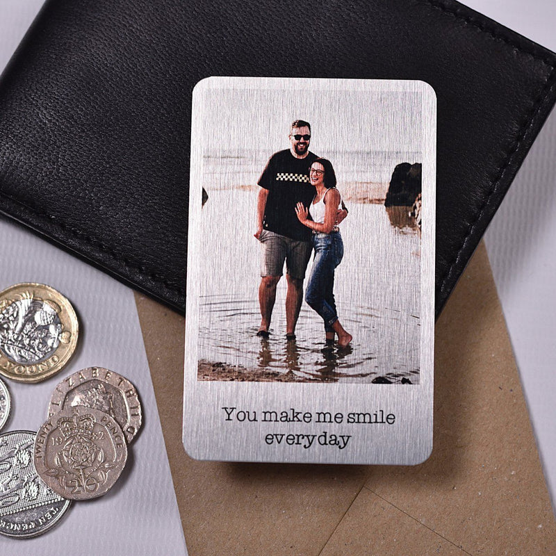 Personalised Metal Photo Wallet Card PureEssenceGreetings