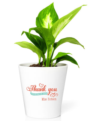Personalised Teacher Plant Pot PureEssenceGreetings