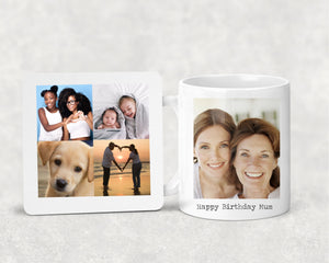 Photo Collage Mug and Coaster Set PureEssenceGreetings