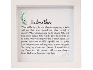 Godmother Personalised Framed Poem - PureEssenceGreetings