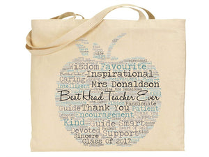 Personalised Word Art Head Teacher Bag