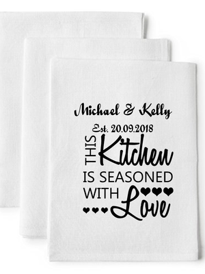 Kitchen of Love Personalised Tea Towel - PureEssenceGreetings 