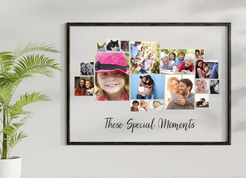 These Special Moments Framed Photo Collage Print | 18 Images PureEssenceGreetings