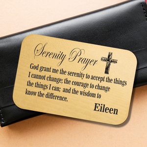 Serenity Prayer Personalised Wallet Card PureEssenceGreetings 