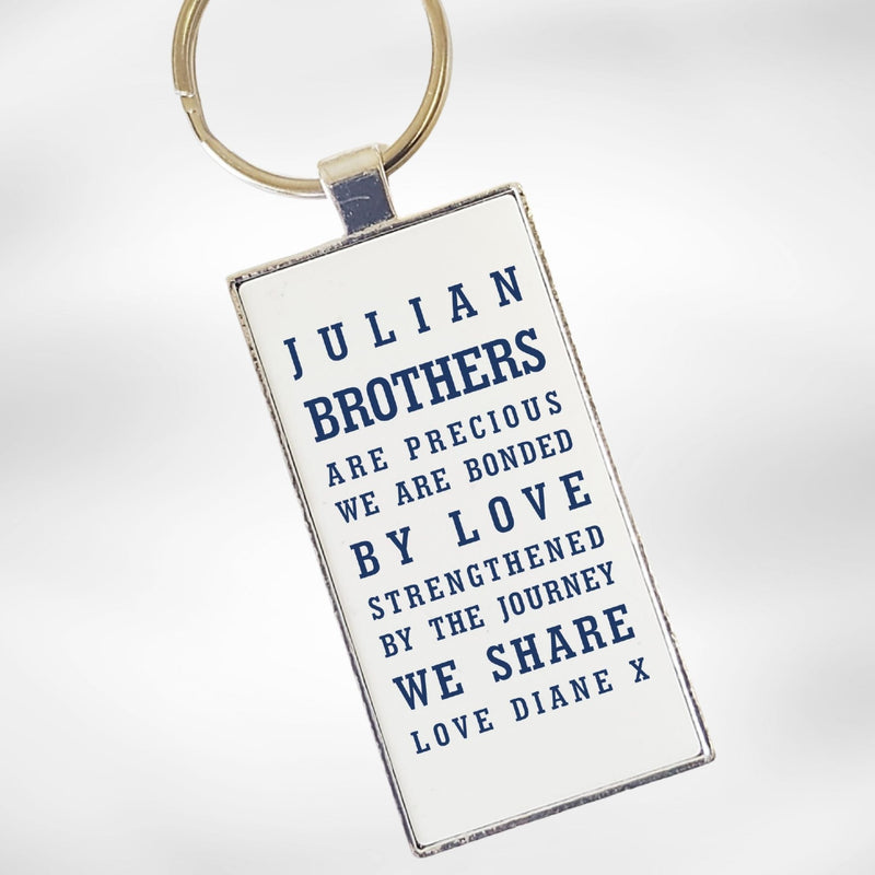 Personalised Brother Aluminium Keyring | Journey. PureEssenceGreetings 