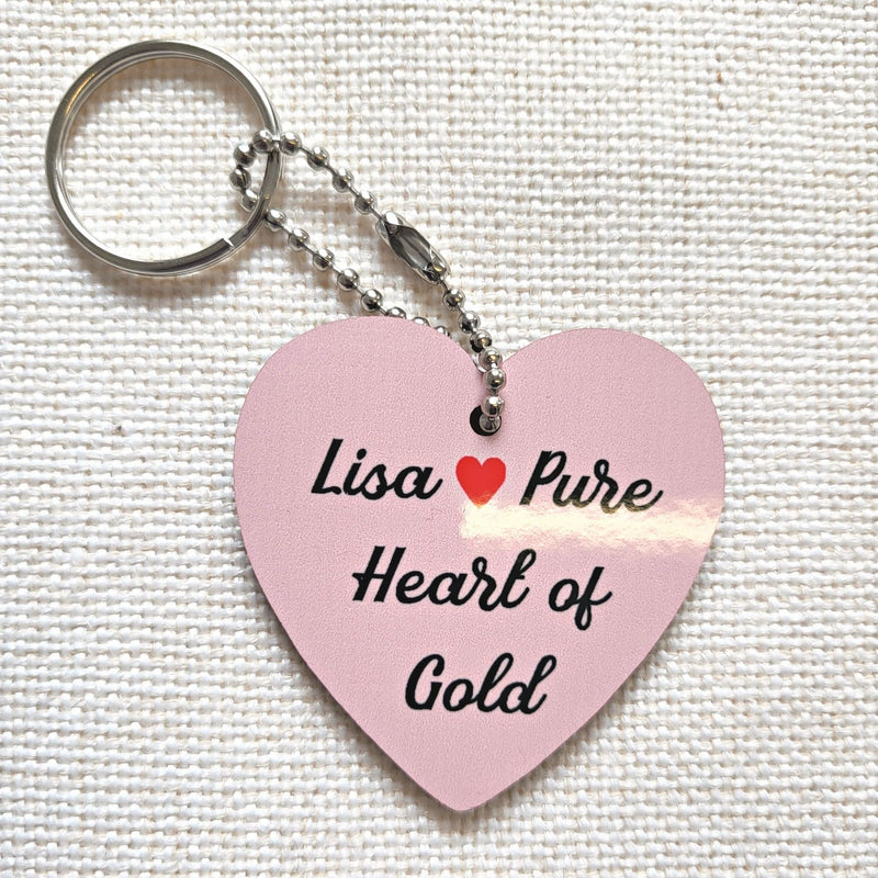 Heart of Gold Personalised Keyring PureEssenceGreetings