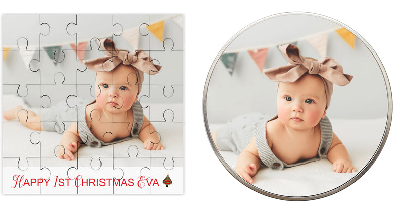 Baby's 1st Christmas Personalised Jigsaw | Own Image PureEssenceGreetings