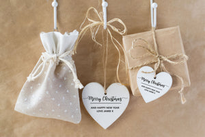 Personalised Heart Christmas Gift Tag Pure Essence Greetings