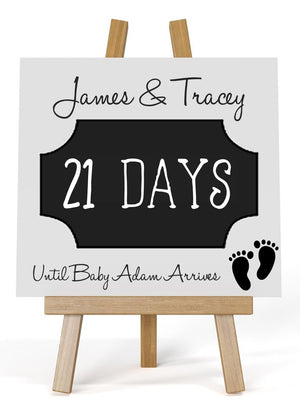 Personalised Baby Countdown Plaque - PureEssenceGreetings 