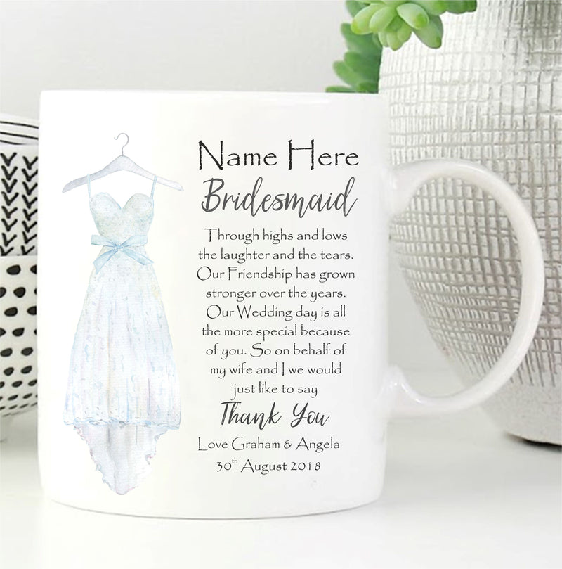 Bridal Party Personalised Mug - Bridesmaid, Chief Bridesmaid, Maid of Honour - Pure Essence Greetings 