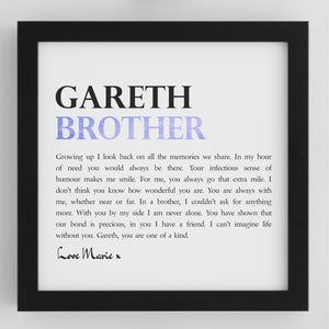 Brother Personalised Framed Poem PureEssenceGreetings 