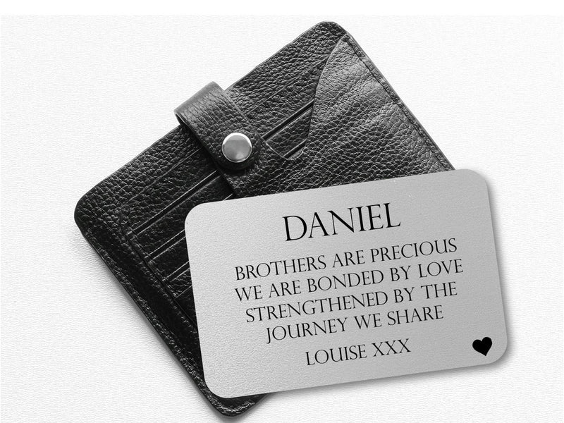 Personalised Brother Keepsake Mini Card - Brother Wish - PureEssenceGreetings 