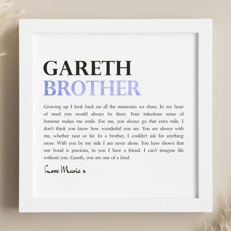 Brother Personalised Framed Poem PureEssenceGreetings 