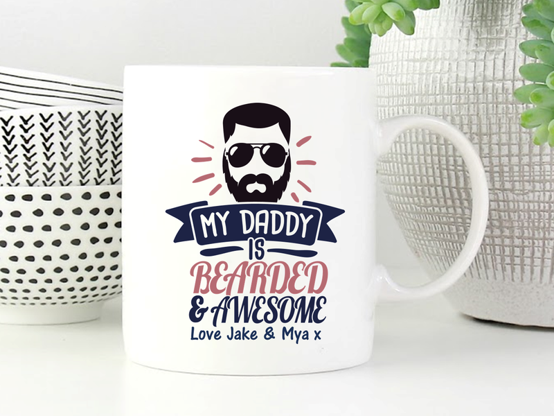 Dad Personalised Mug | Beard Design - PureEssenceGreetings 