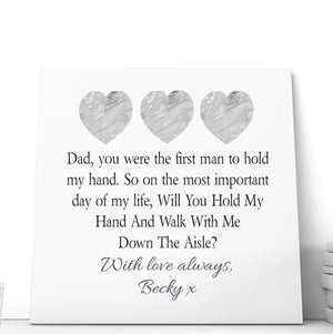 Father of the Bride Wood Plaque | Walk Me Down The Aisle PureEssenceGreetings 