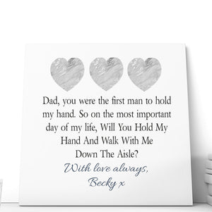 Father of the Bride Wood Plaque | Walk Me Down The Aisle PureEssenceGreetings