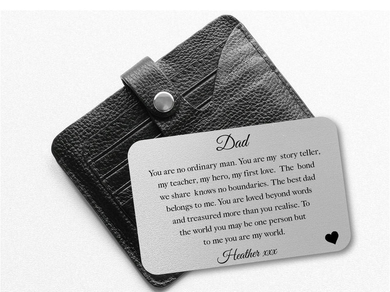 Personalised Wallet Card | Your Own Text - PureEssenceGreetings 