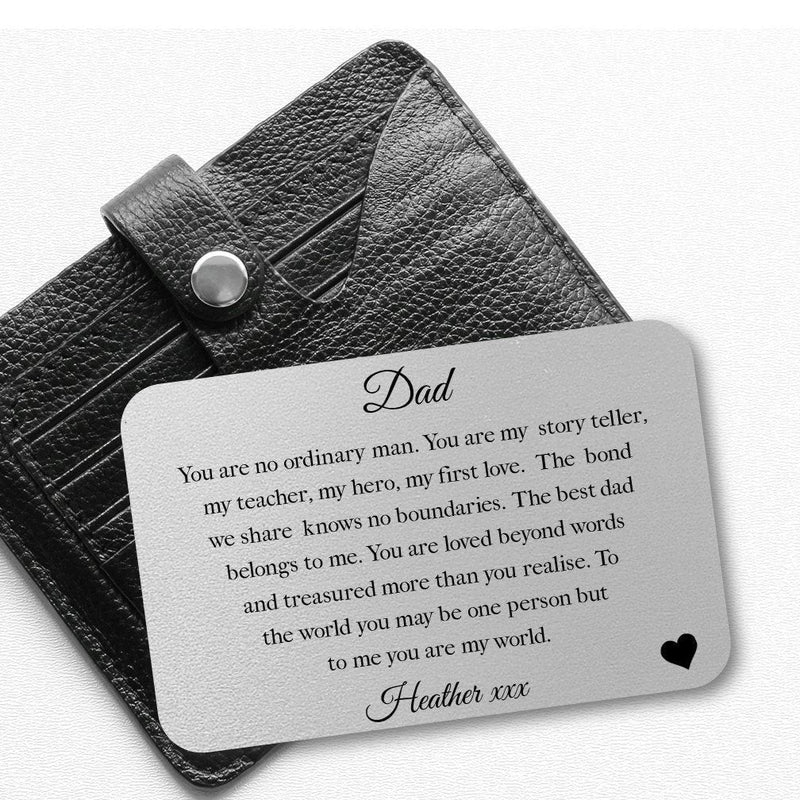Personalised Dad Hip Flask & Wallet Card Set PureEssenceGreetings