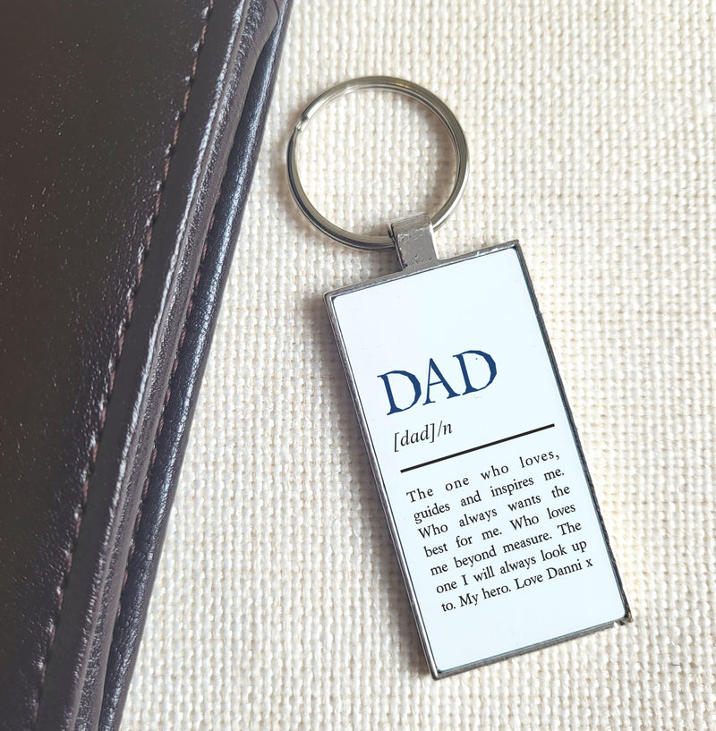 Personalised Dad Keyring PureEssenceGreetings 