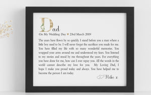 Father of The Groom Personalised Wedding Poem PureEssenceGreetings