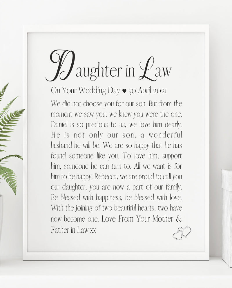 Daughter in Law Poem | Your Wedding Day PureEssenceGreetings
