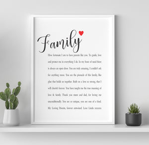 Mum & Dad Personalised Poem Print | Family PureEssenceGreetings