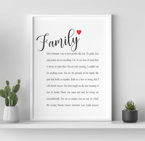 Mum & Dad Personalised Poem Print | Family PureEssenceGreetings 