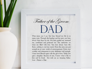 Father of The Groom Personalised Framed Poem - PureEssenceGreetings