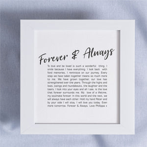 Forever & Always Personalised Mounted Love Poem Card PureEssenceGreetings