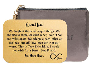 Personalised Best Friend Wallet Keepsake Card - PureEssenceGreetings 
