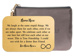 Personalised Best Friend Wallet Keepsake Card - PureEssenceGreetings