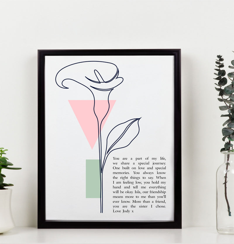 Friendship Personalised Framed Poem | Sister I Chose PureEssenceGreetings