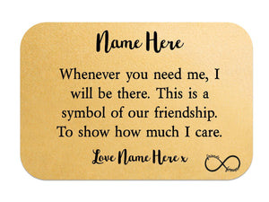 Personalised Friendship Keepsake Wallet Card | Symbol of Friendship - PureEssenceGreetings 