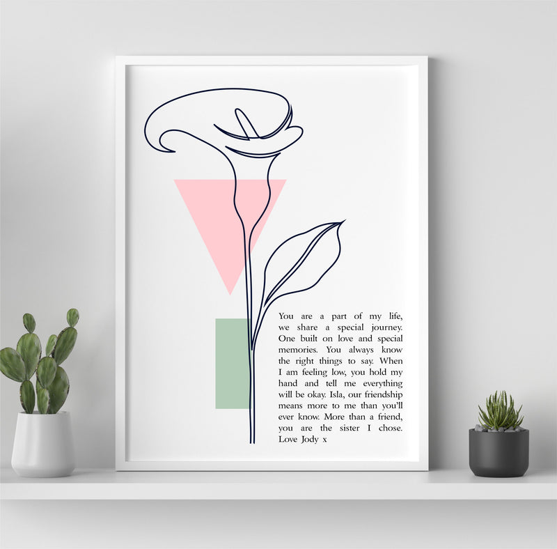 Friendship Personalised Framed Poem | Sister I Chose PureEssenceGreetings