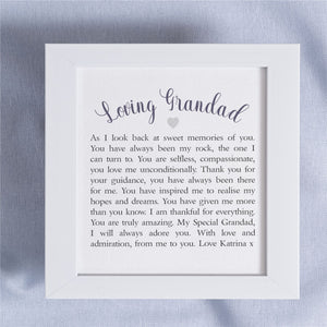 Grandad Personalised Poem Keepsake Card PureEssenceGreetings