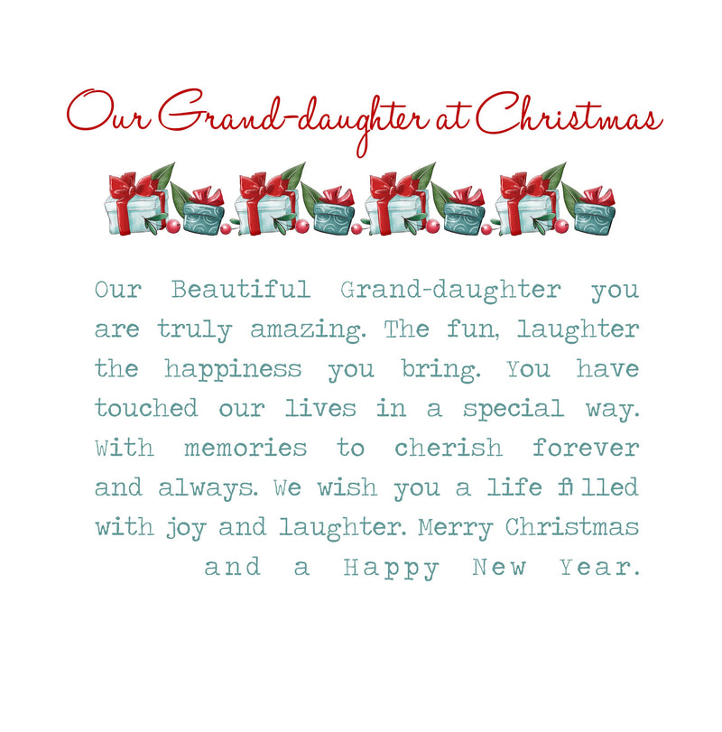 Grand Daughter Personalised Christmas Poem Card PureEssenceGreetings 